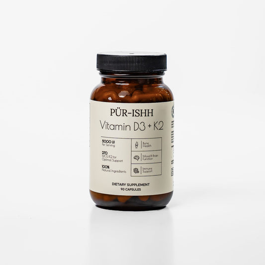 Vitamin D3 and K2 Daily Bone Health Dietary Supplement