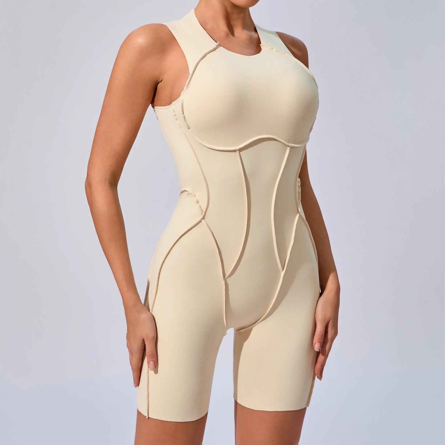 Women's Padded Sport Jumpsuit Gym Fitness Activewear