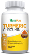 NusaPure Turmeric Curcumin 600 mg 60 Capsules Turmeric 95% Curcuminoids Dietary Supplement