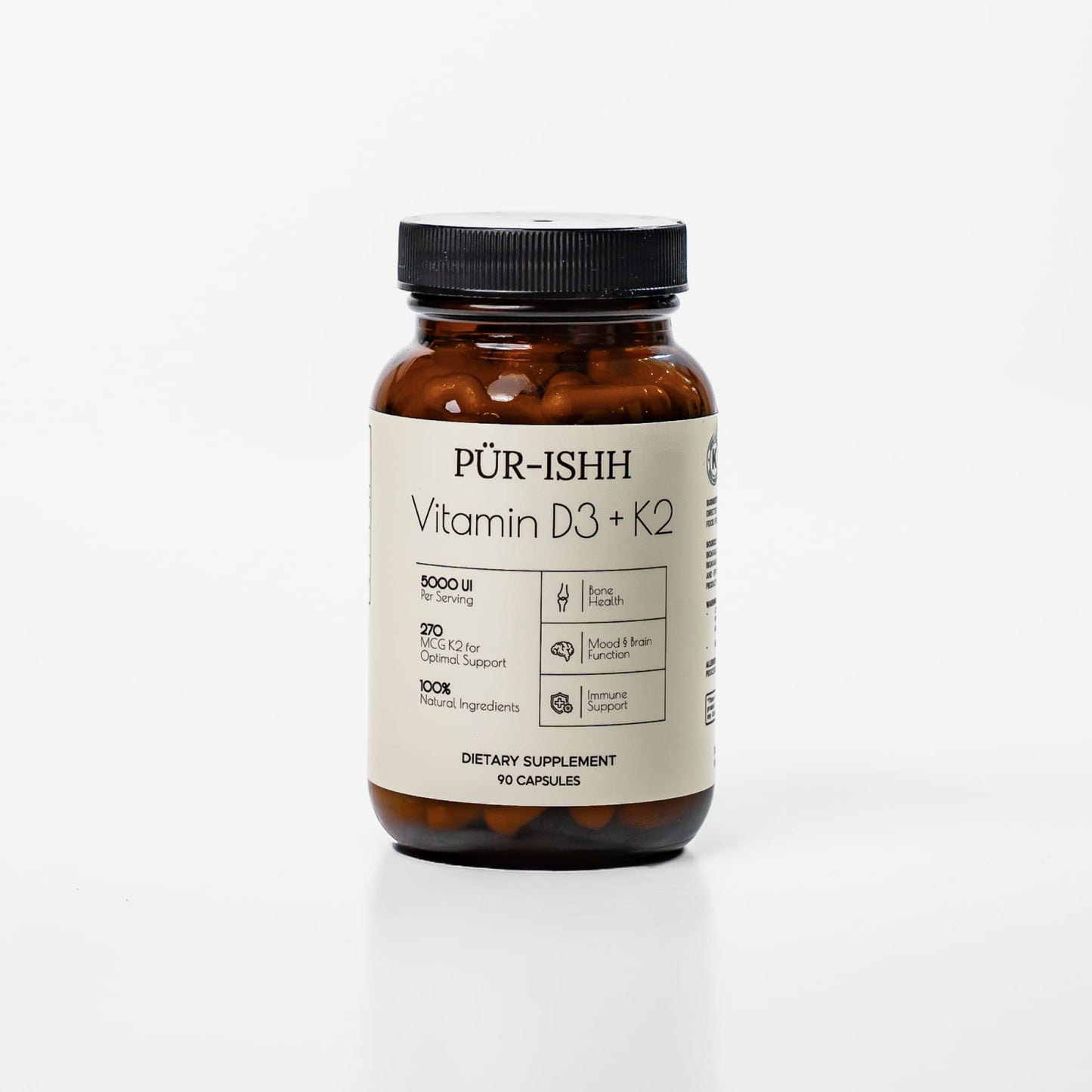 Vitamin D3 and K2 Daily Bone Health Dietary Supplement