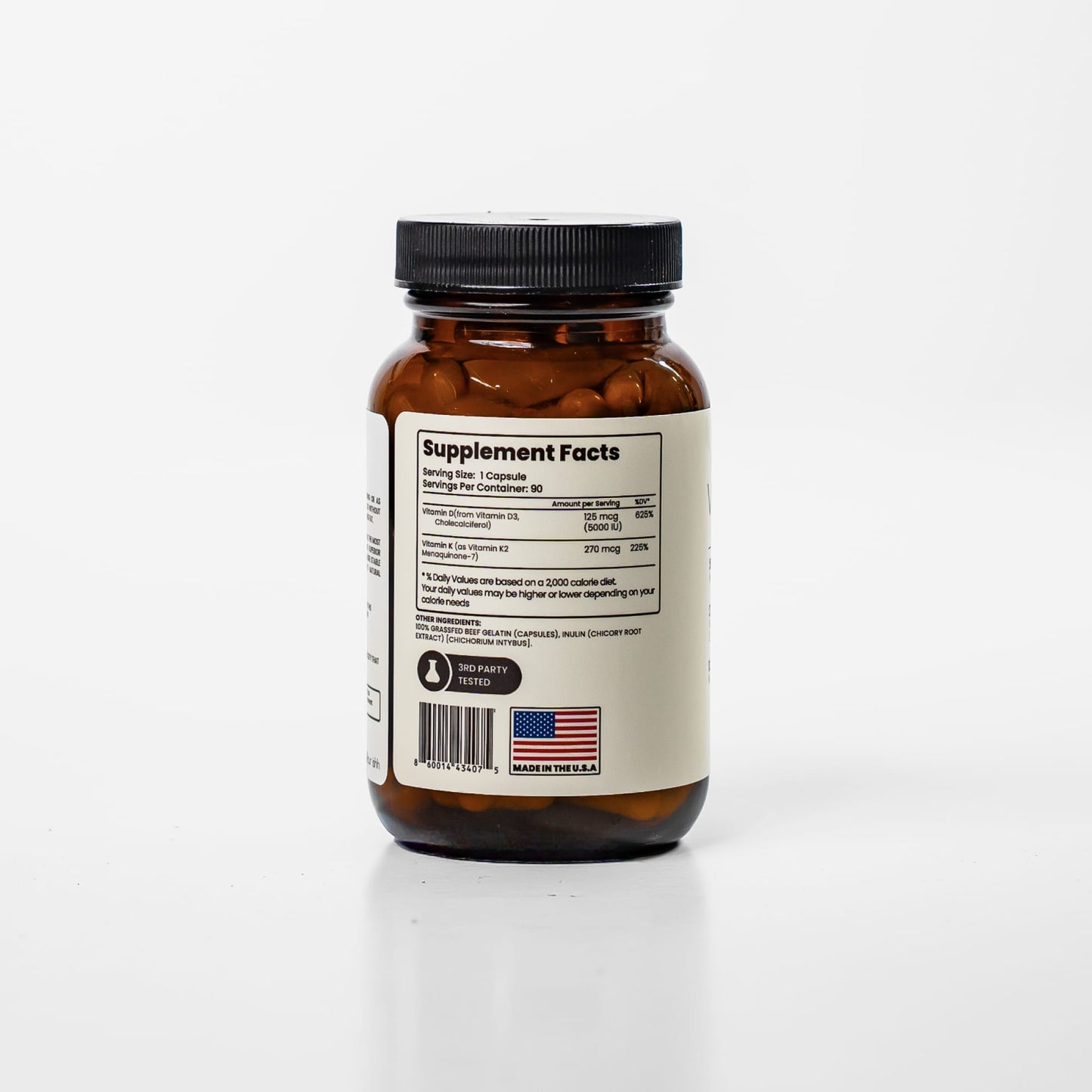 Vitamin D3 and K2 Daily Bone Health Dietary Supplement