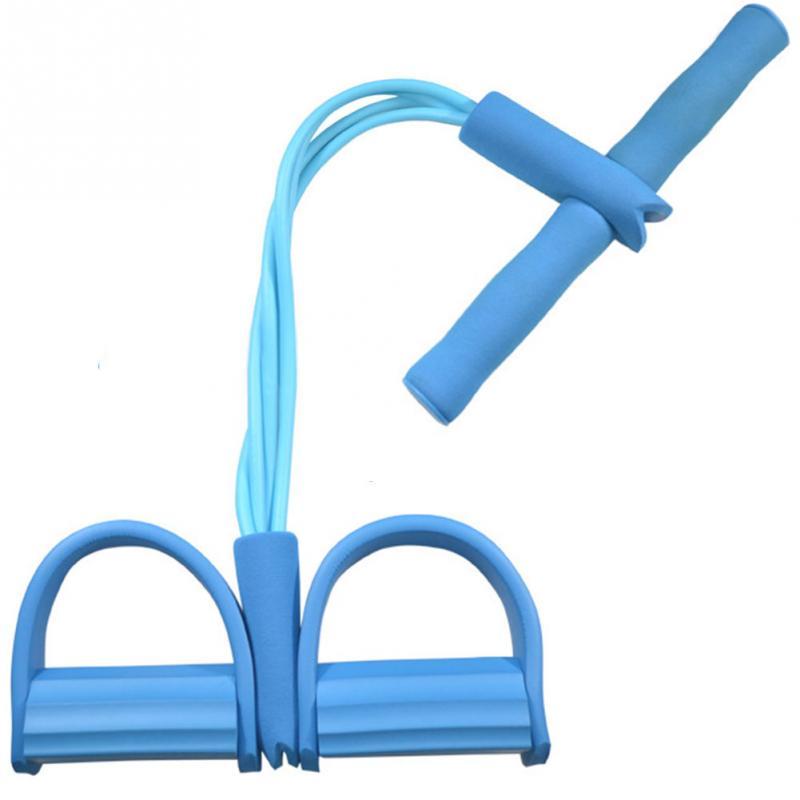 Natural Latex Foot Pedal Resistance Pull Rope Fitness Expander with Handles
