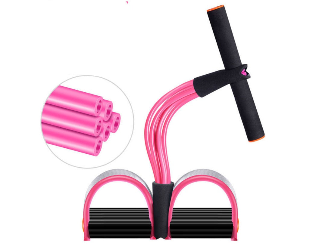 Natural Latex Foot Pedal Resistance Pull Rope Fitness Expander with Handles