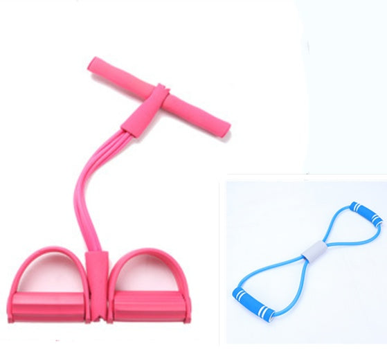 Natural Latex Foot Pedal Resistance Pull Rope Fitness Expander with Handles