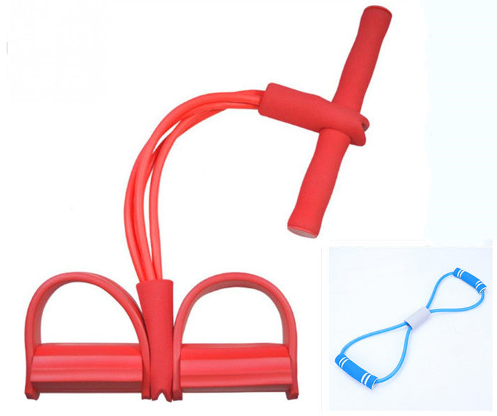 Natural Latex Foot Pedal Resistance Pull Rope Fitness Expander with Handles