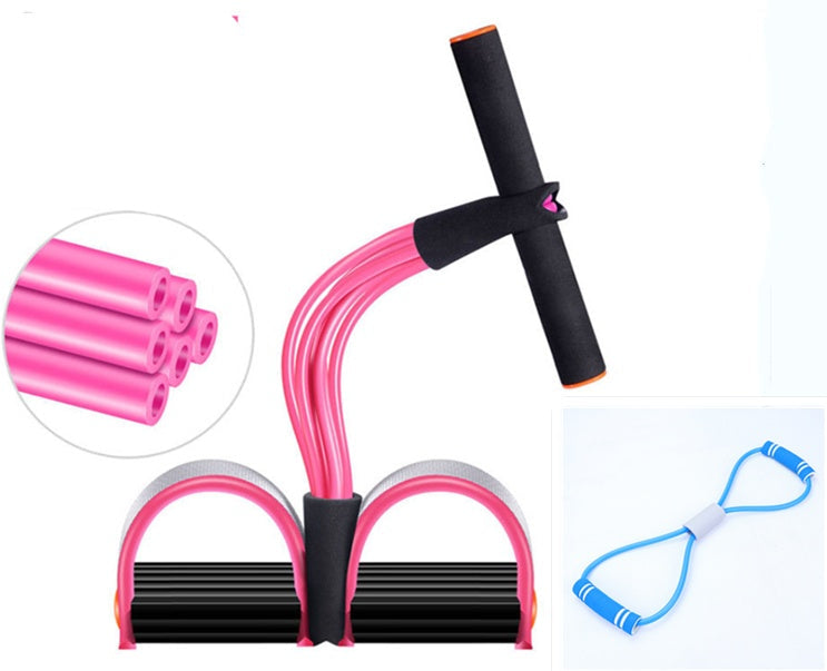 Natural Latex Foot Pedal Resistance Pull Rope Fitness Expander with Handles