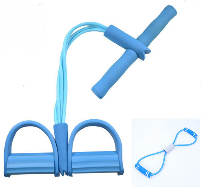 Natural Latex Foot Pedal Resistance Pull Rope Fitness Expander with Handles