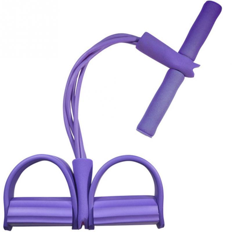 Natural Latex Foot Pedal Resistance Pull Rope Fitness Expander with Handles