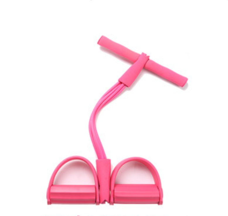 Natural Latex Foot Pedal Resistance Pull Rope Fitness Expander with Handles