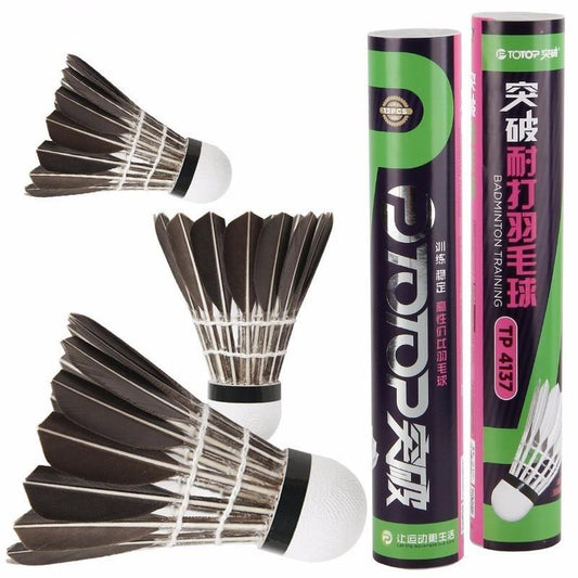 12-Piece Badminton Shuttlecock Set Durable Training Practice Birdies Tube Pack