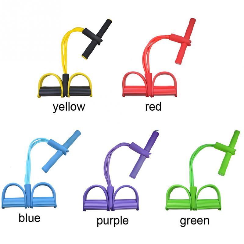 Natural Latex Foot Pedal Resistance Pull Rope Fitness Expander with Handles