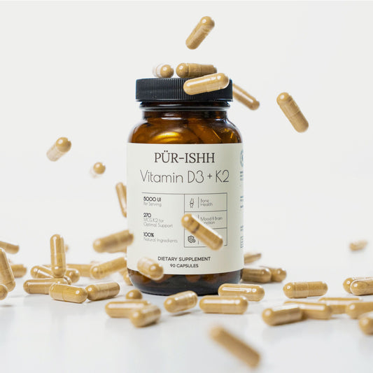 Vitamin D3 and K2 Daily Bone Health Dietary Supplement