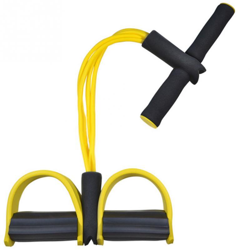 Natural Latex Foot Pedal Resistance Pull Rope Fitness Expander with Handles