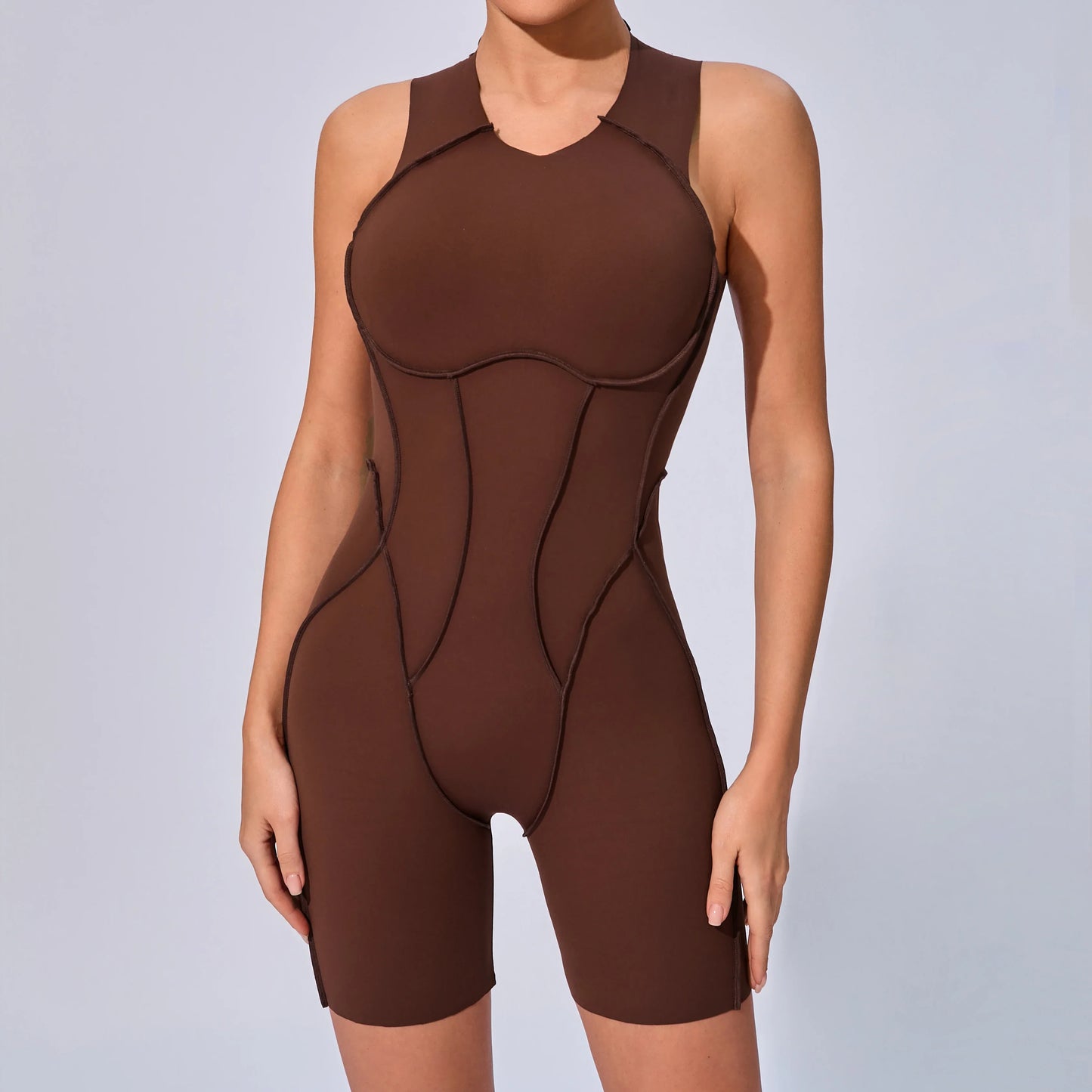 Women's Padded Sport Jumpsuit Gym Fitness Activewear