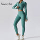 Workout Outfit ActiveWear 3 Pieces Workout Clothes Sports Bra High Waist Gym Leggings Long-Sleeved
