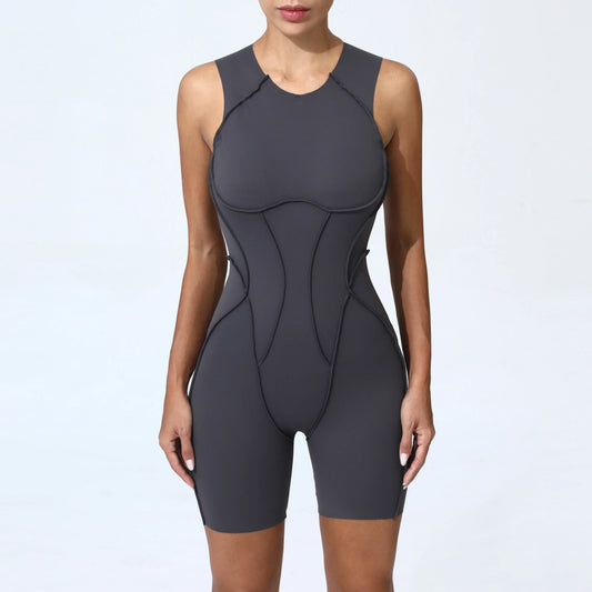 Women's Padded Sport Jumpsuit Gym Fitness Activewear