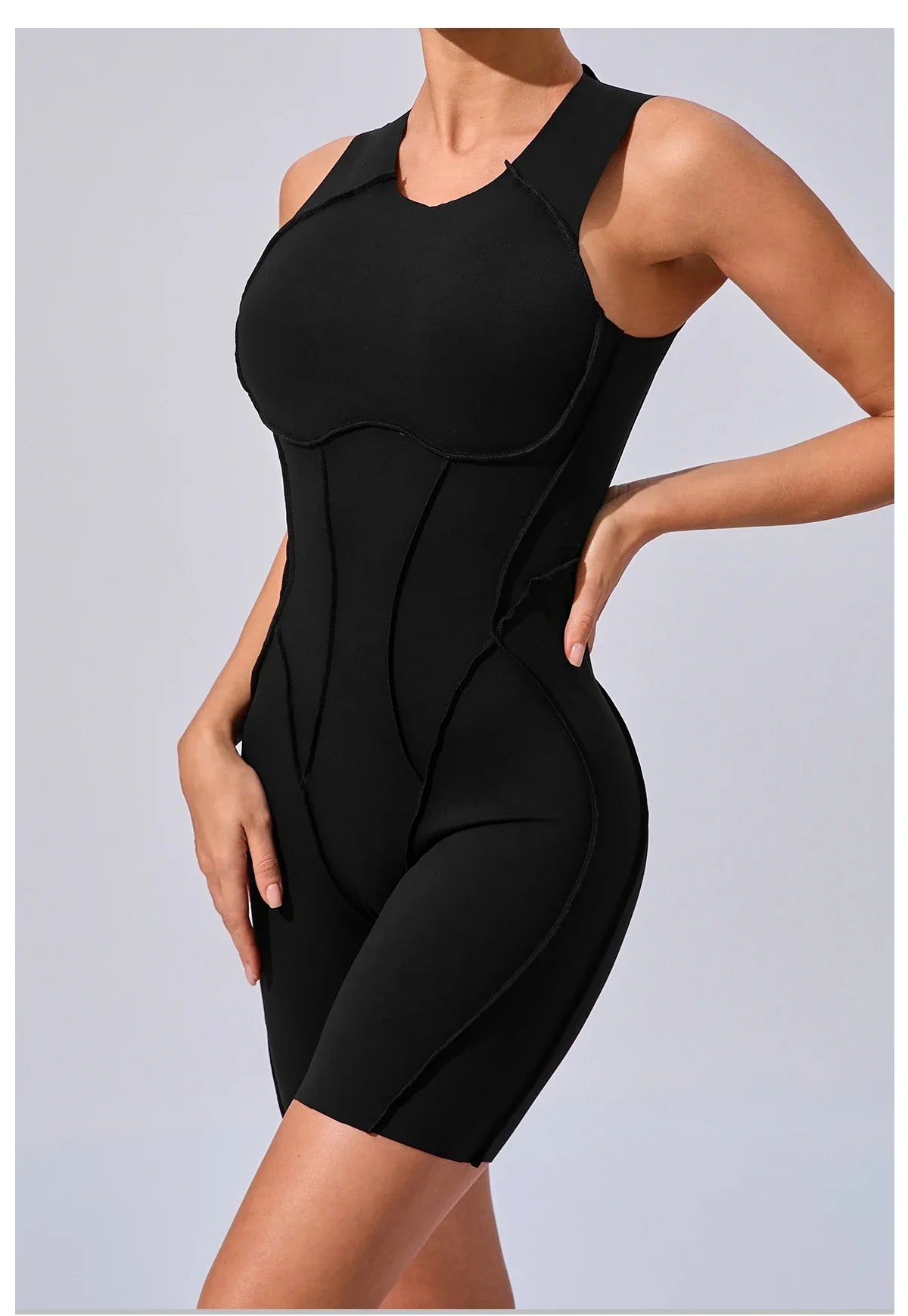 Women's Padded Sport Jumpsuit Gym Fitness Activewear