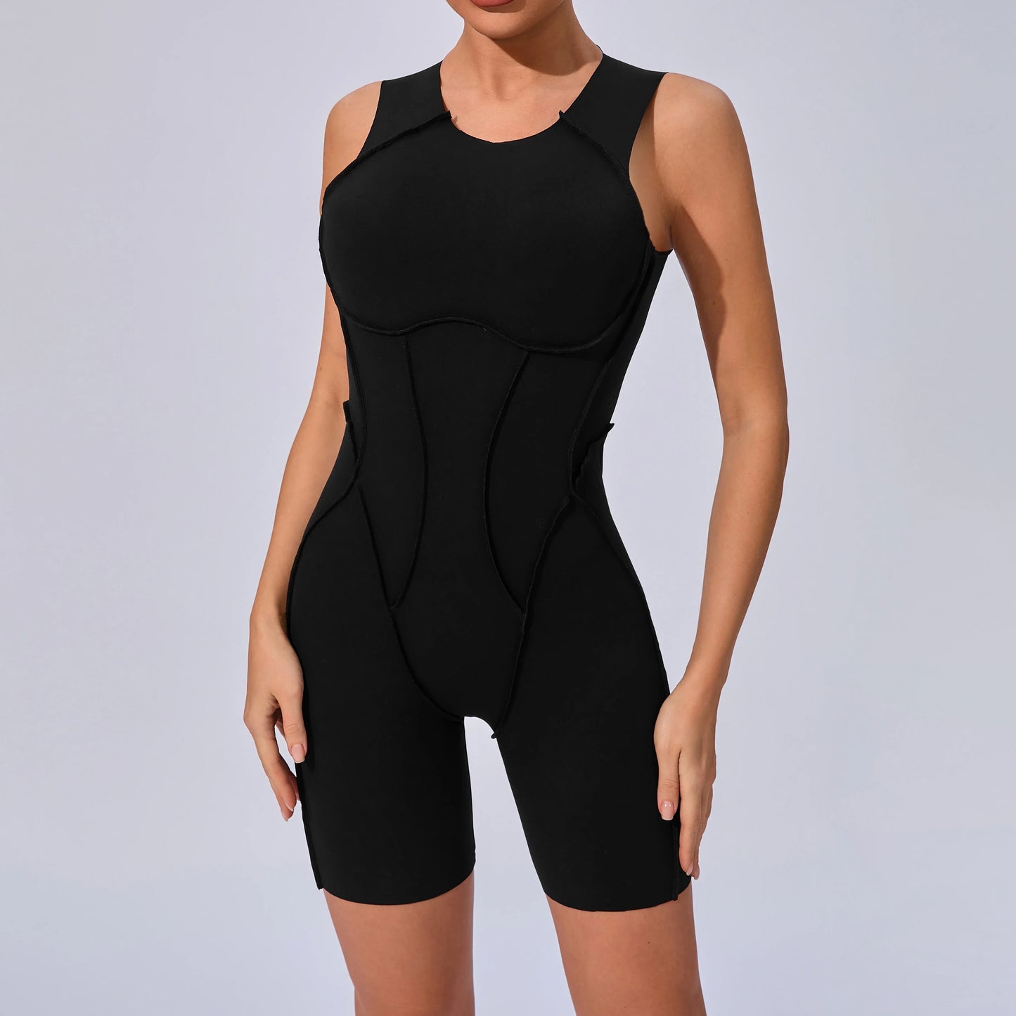 Women's Padded Sport Jumpsuit Gym Fitness Activewear