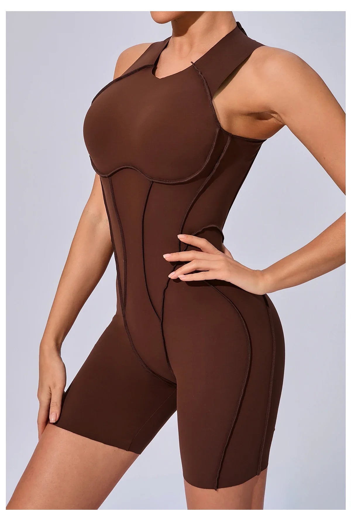 Women's Padded Sport Jumpsuit Gym Fitness Activewear