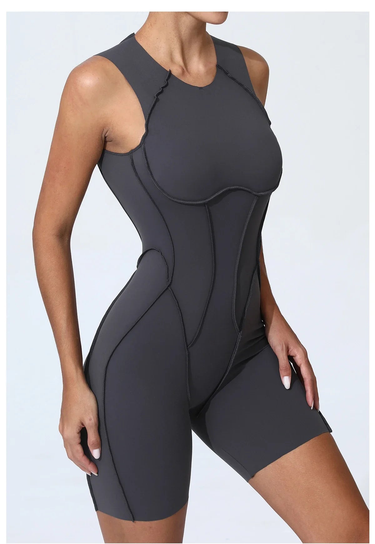 Women's Padded Sport Jumpsuit Gym Fitness Activewear