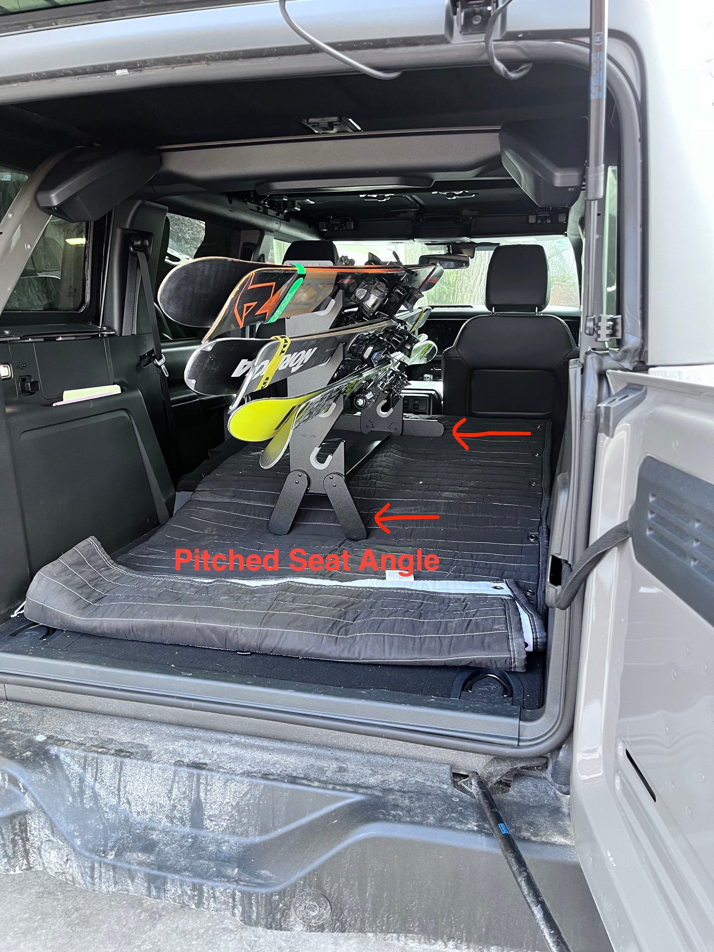 TRAPSKI Tower Internal Ski Rack with Security Strap Vehicle Storage System