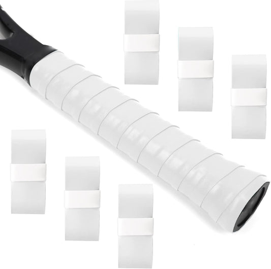 LK Sports Tennis Grip Tape Precut Anti-Slip Overgrip Six-Pack White Replacement