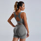 Women's Seamless Yoga Set Vest Shorts High-Waist Workout Activewear Outfit