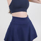 Navy Blue Activewear High Waist Pleated Sports Skirt