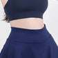 Navy Blue Activewear High Waist Pleated Sports Skirt