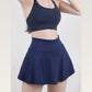 Navy Blue Activewear High Waist Pleated Sports Skirt