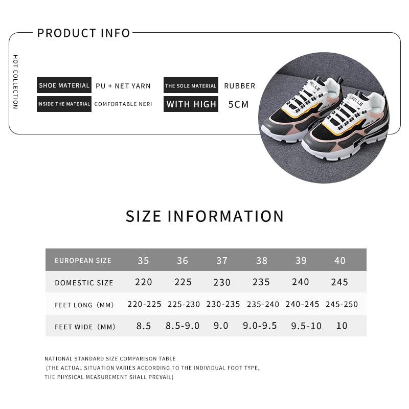 Women's Mesh Running Shoes Breathable Platform Sneakers